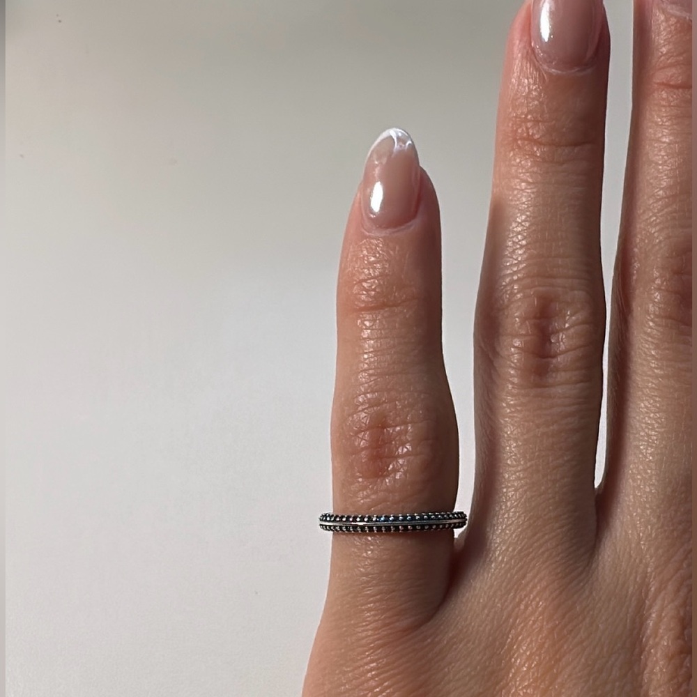 Pandora Blue Pave Silver Ring